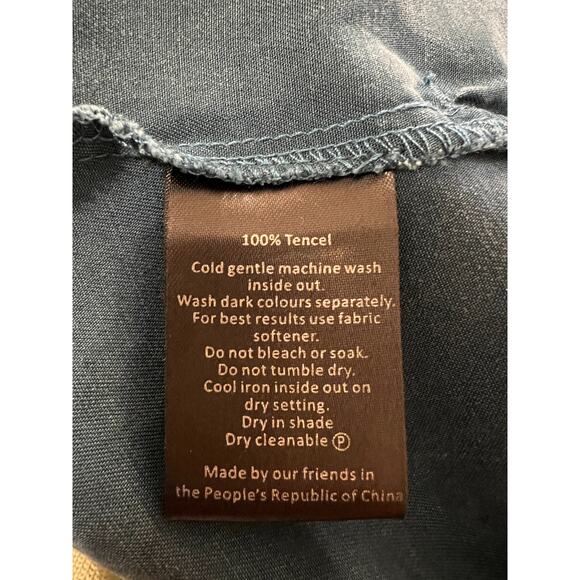 Elk 100% Tencel Drawstring Relaxed Pants Teal Blue Size XS - Picture 5 of 6